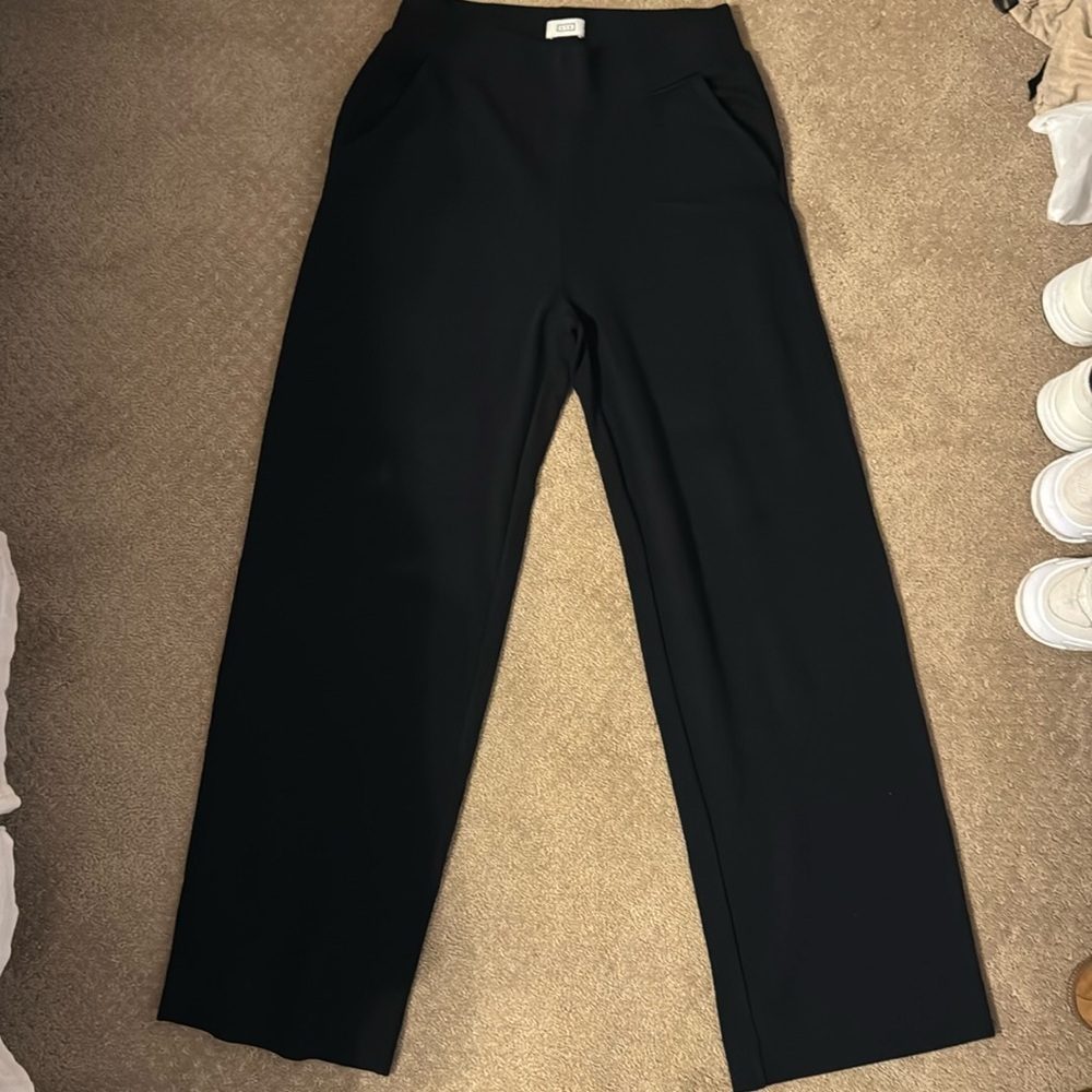 Black. Never worn. AYR wide leg sweats. Stretchy and incredibly soft.